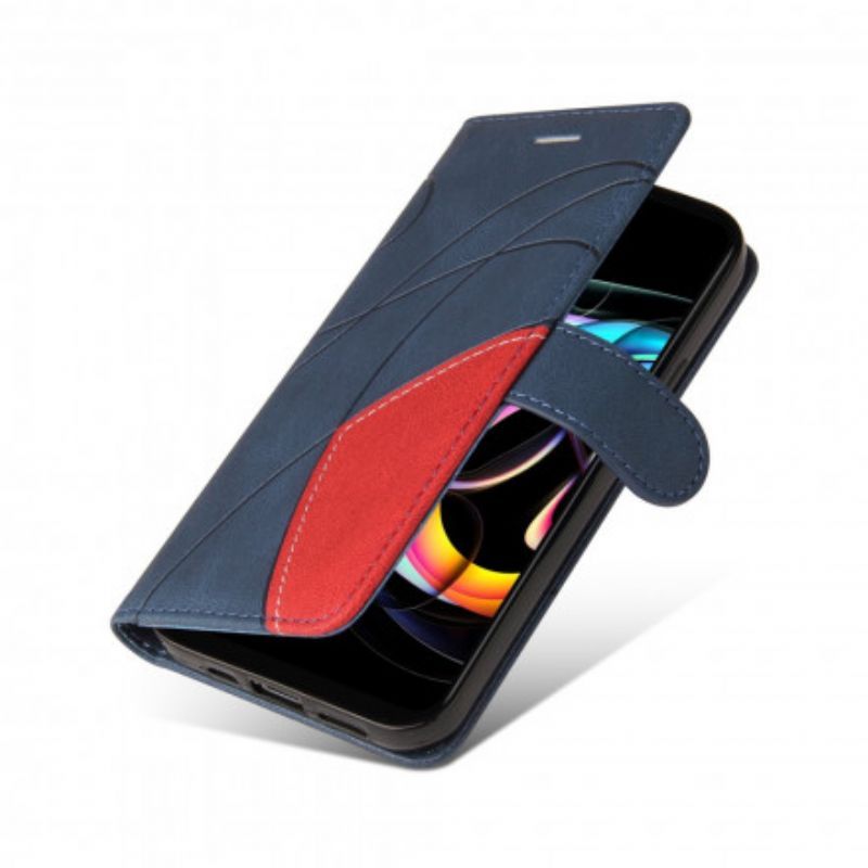 δερματινη Κάλυμμα Για Motorola Edge 20 Lite Μαύρο Signature Δίχρωμο Ψεύτικο Δέρμα