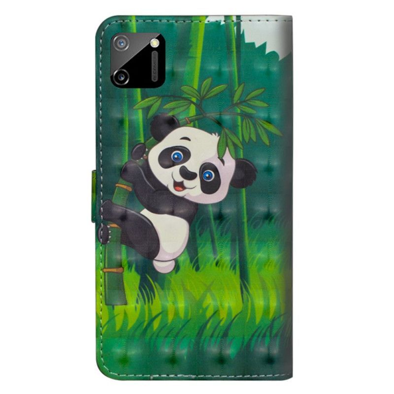 δερματινη Κάλυμμα Για Realme C11 Panda Και Μπαμπού