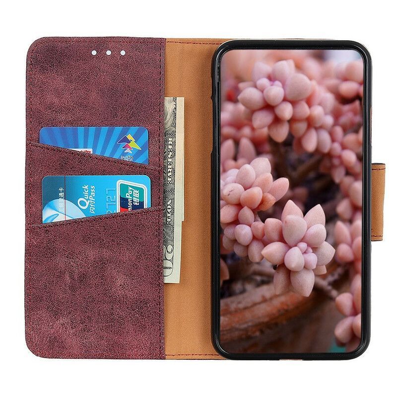 δερματινη Κάλυμμα Google Pixel 6 Γκρι Vintage Μαγνητικό Πτερύγιο Διπλής Όψης