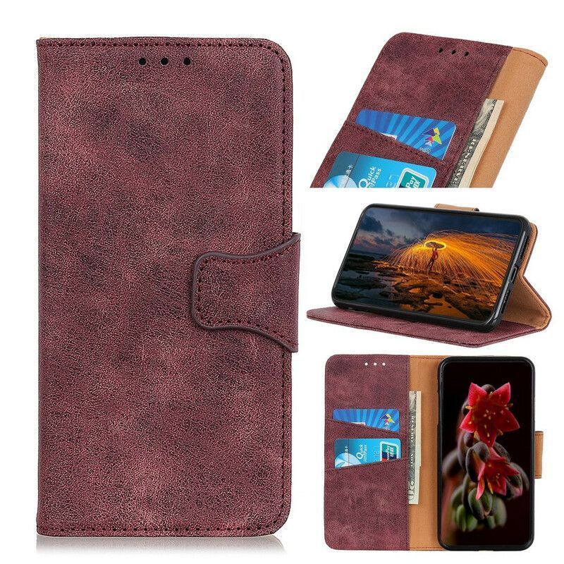 δερματινη Κάλυμμα Google Pixel 6 Γκρι Vintage Μαγνητικό Πτερύγιο Διπλής Όψης