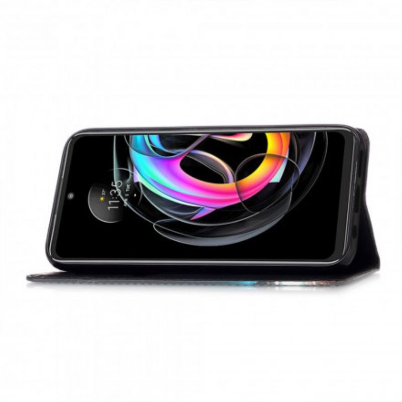 δερματινη Κάλυμμα Motorola Edge 20 Lite Γατάκι Και Μαμά
