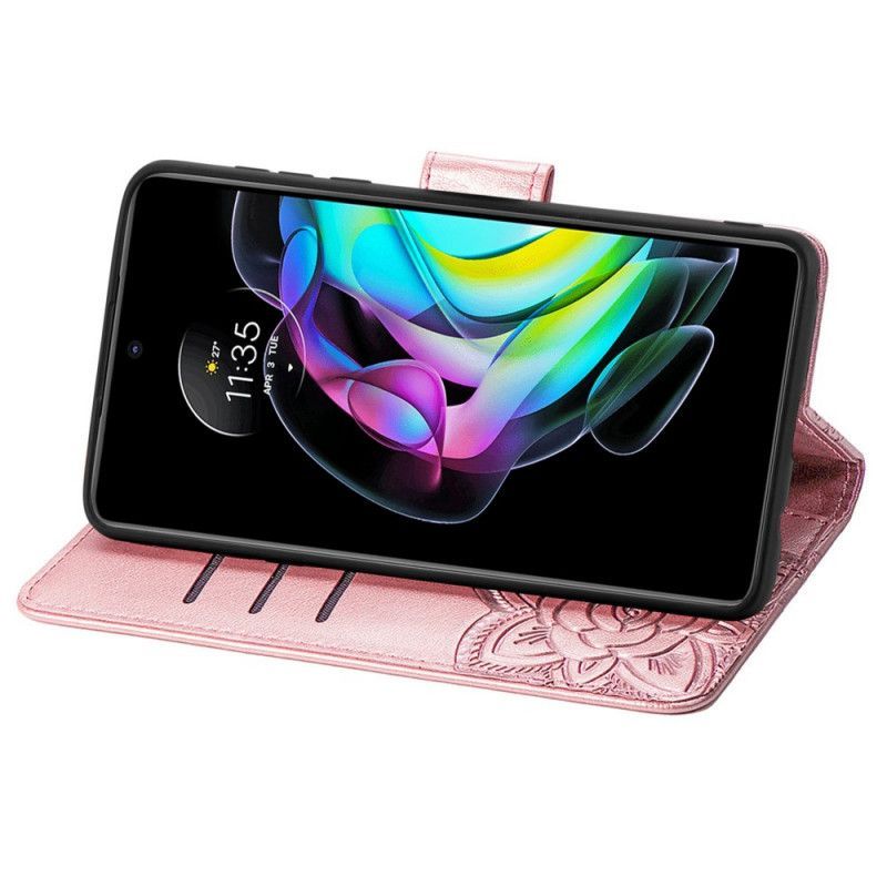 δερματινη Κάλυμμα Motorola Edge 20 Μαύρο Μισές Πεταλούδες