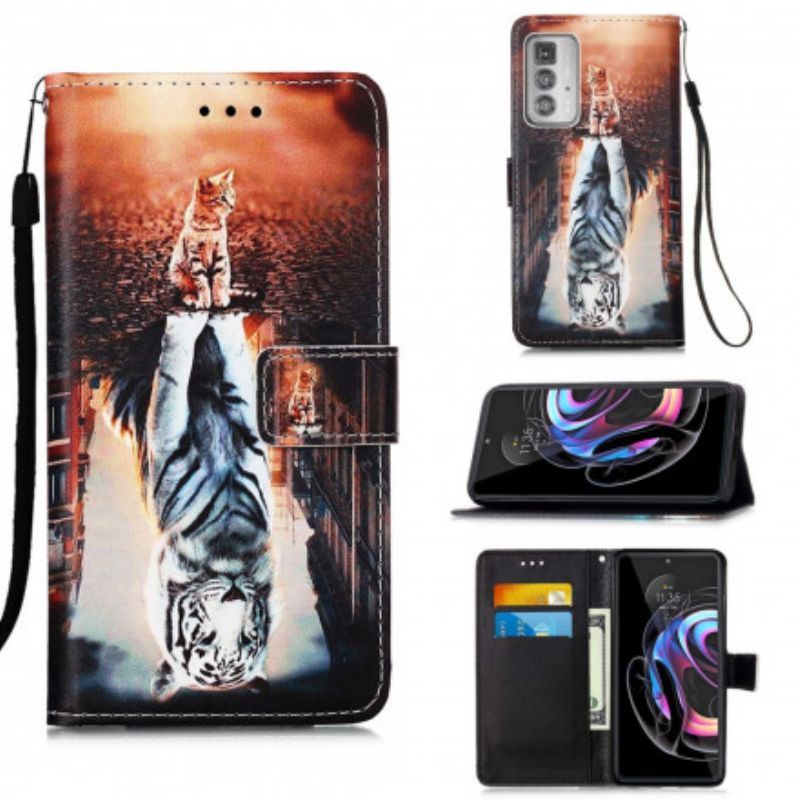 δερματινη Κάλυμμα Motorola Edge 20 Pro Ονειρεύομαι Τον Έρνεστ Τον Ιμάντο Γάτο