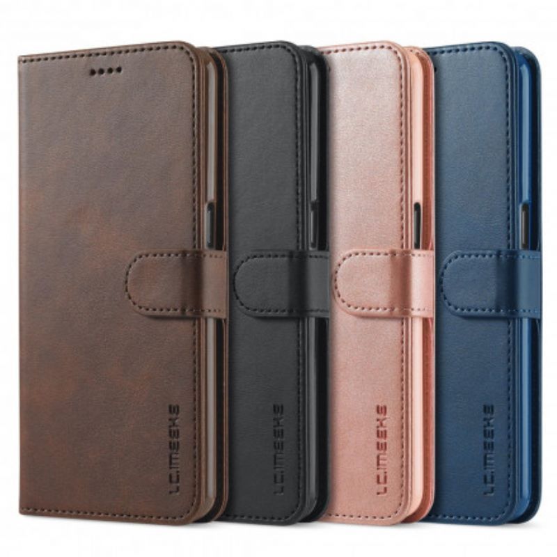 δερματινη Κάλυμμα Oppo A54 5G / A74 5G Μαύρο Lc.Imeeke Δερμάτινο Εφέ σιλικόνης