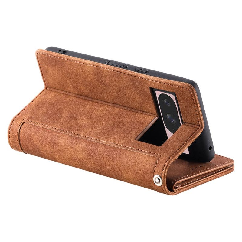 Δερματινη Θηκη Google Pixel 10 / 10 Pro Πορτοφόλι Με 9 Θέσεις Κάρτας Και Λουρί