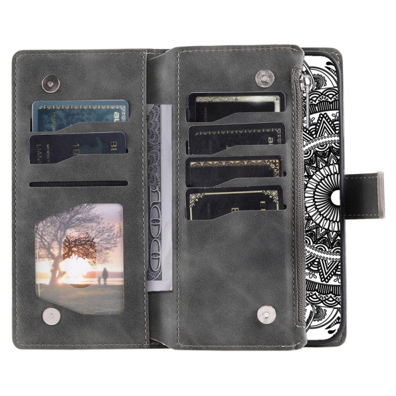 Δερματινη Θηκη Google Pixel 10 Pro Xl Πορτοφόλι Με Εφέ Σουέτ Μαντάλα Σιλικόνης