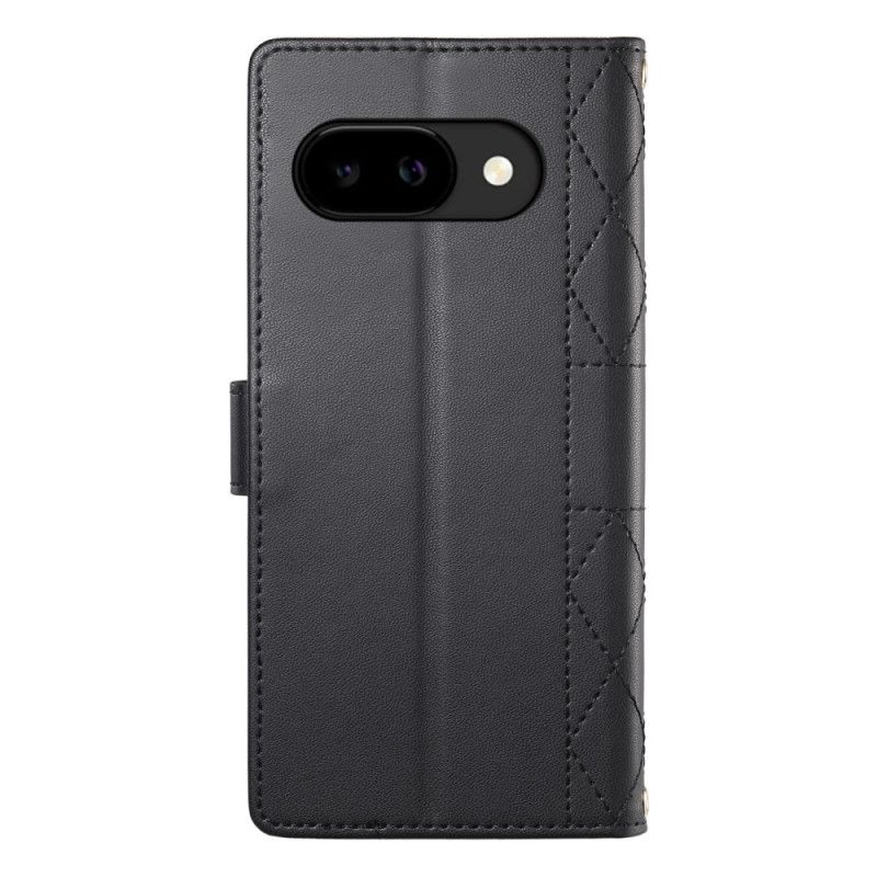 Δερματινη Θηκη Google Pixel 10a Καπιτονέ Πορτοφόλι Με Λουράκια
