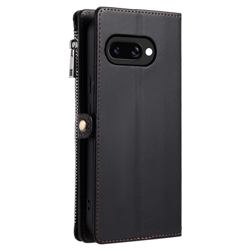 Δερματινη Θηκη Google Pixel 10a Πορτοφόλι Με 8 Θέσεις Για Κάρτες Και Κορδόνι Σιλικόνης