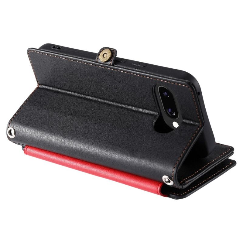 Δερματινη Θηκη Google Pixel 10a Πορτοφόλι Με 8 Θέσεις Για Κάρτες Και Κορδόνι Σιλικόνης