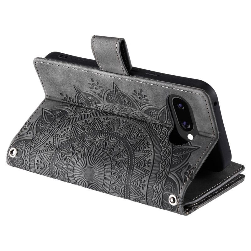 Δερματινη Θηκη Google Pixel 10a Πορτοφόλι Με Εφέ Σουέτ Mandala