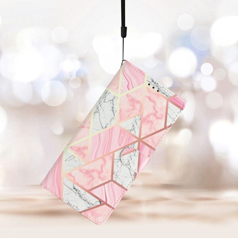 Δερματινη Θηκη Google Pixel 10a Ροζ Μάρμαρο Σιλικόνης