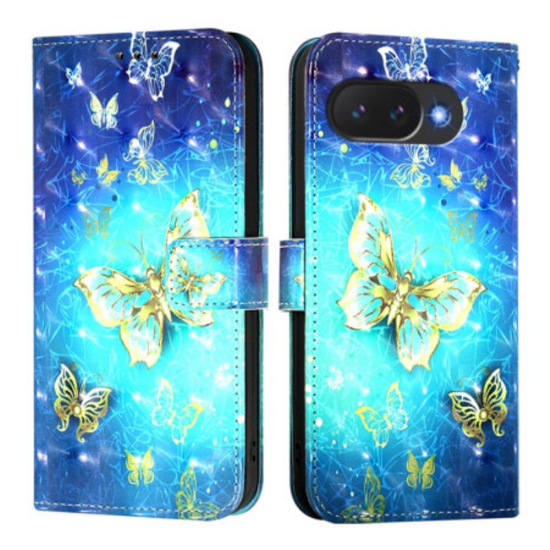 Δερματινη Θηκη Google Pixel 10a Χρυσές Πεταλούδες