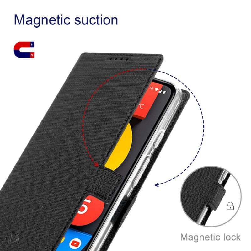 δερματινη θηκη Google Pixel 4A 5G Μαύρο Υφή Vili Dmx
