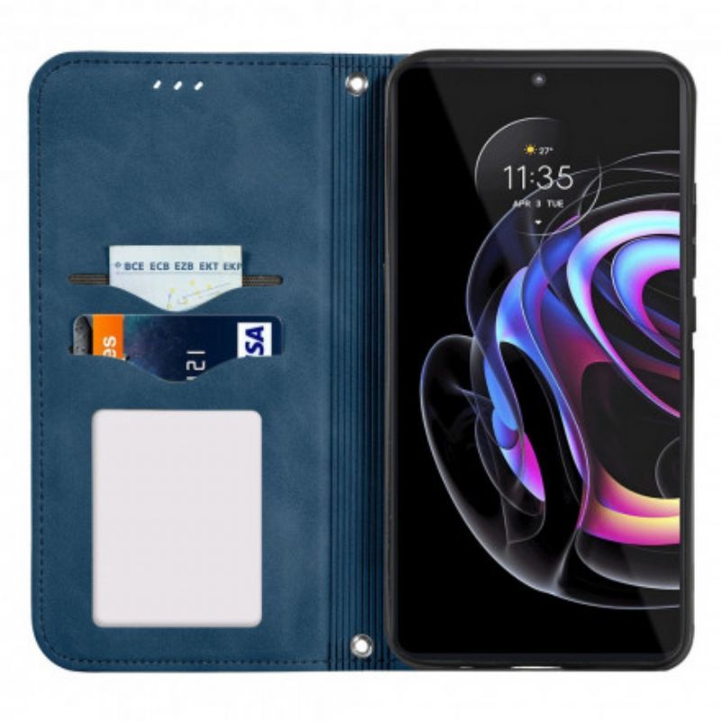 δερματινη θηκη Motorola Edge 20 Pro Μαύρο Άγγιγμα Δέρματος