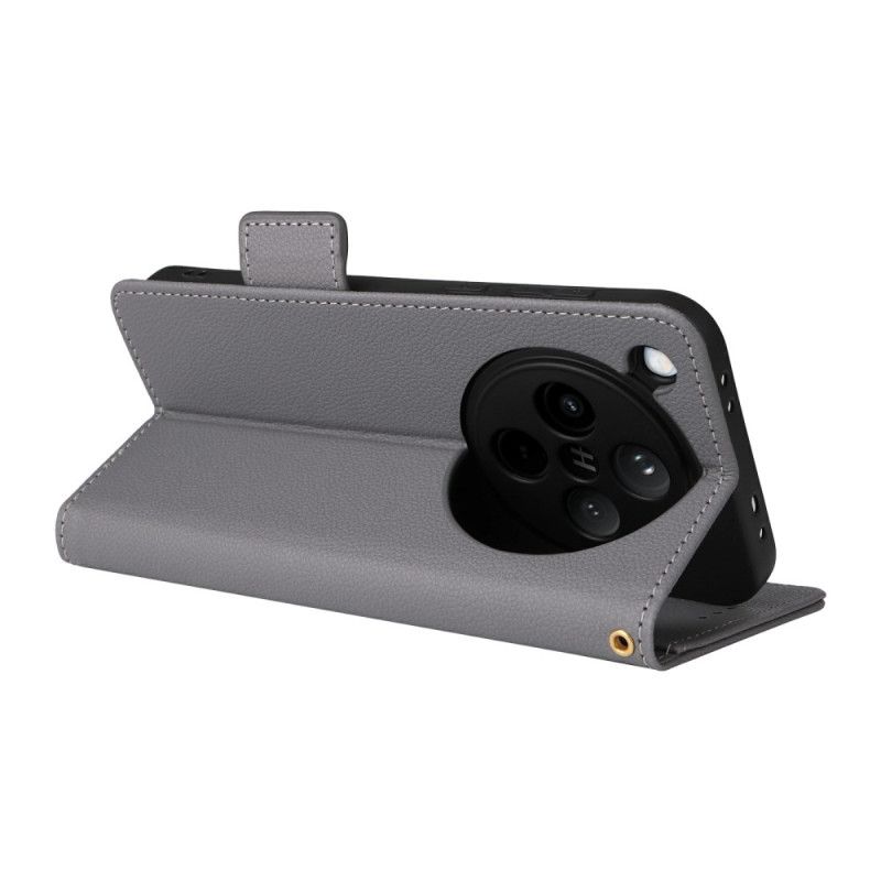 Δερματινη Θηκη Oppo Find X8 Λουρί Με Τεχνητό Δέρμα Lychee Σιλικόνης