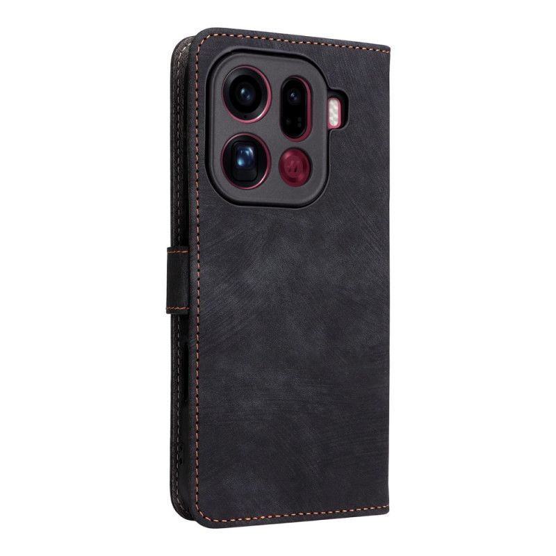 Δερματινη Θηκη Oppo Find X9 Pro 5g Εφέ Σουέτ Με Λουράκια Σιλικόνης