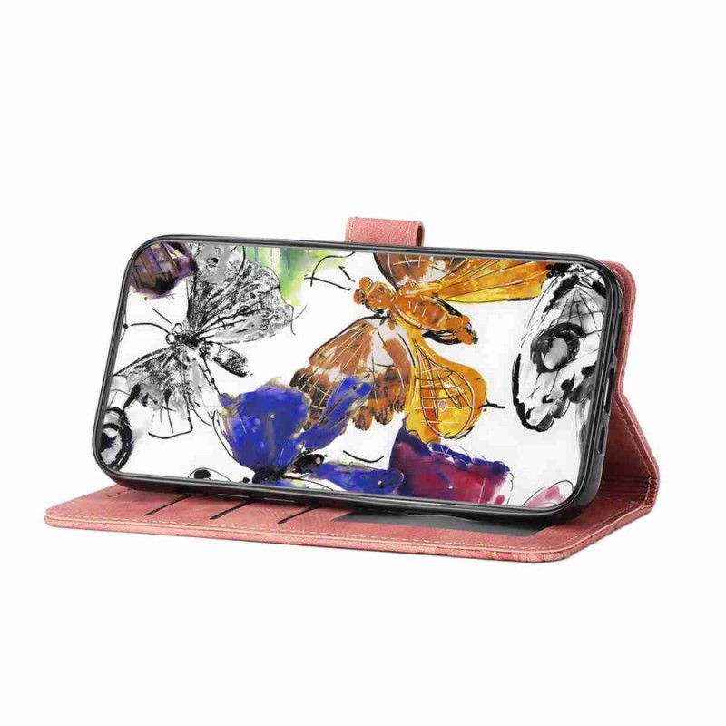 Δερματινη Θηκη Oppo Find X9 Pro 5g Εφέ Σουέτ Με Πεταλούδες