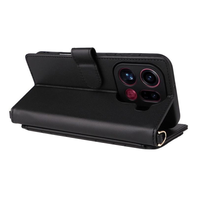 Δερματινη Θηκη Oppo Find X9 Pro 5g Καπιτονέ Με Λουράκια