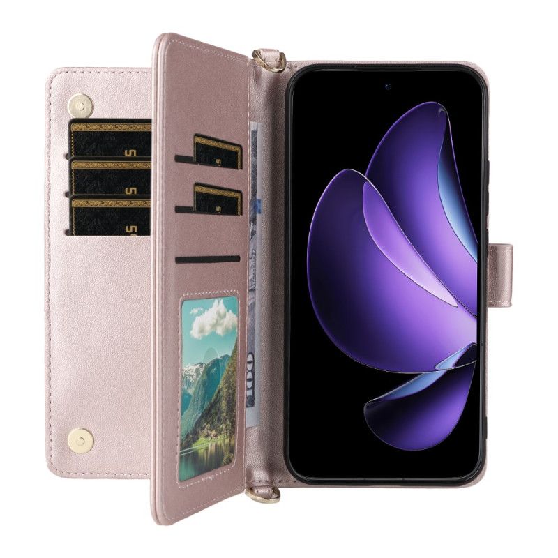 Δερματινη Θηκη Oppo Reno 13 5g Ρετρό Σχεδιασμός Με Λουρί Και Λουράκι Ώμου Σιλικόνης