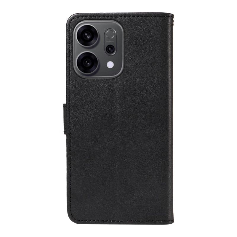 Δερματινη Θηκη Oppo Reno 14 5g Μονόχρωμο Λουράκι Σιλικόνης