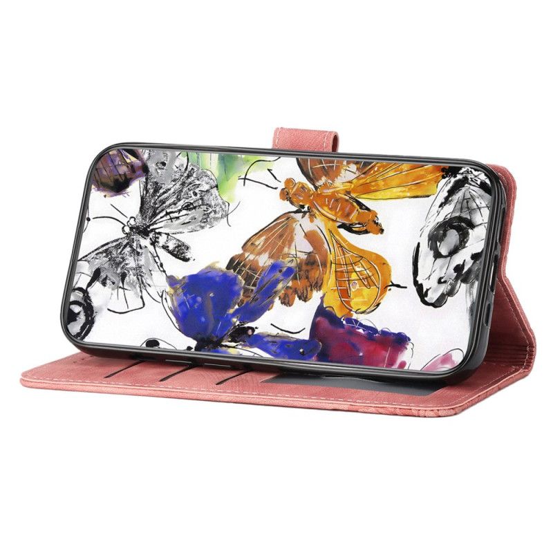 Δερματινη Θηκη Oppo Reno 14 5g Πεταλούδες Με Εφέ Σουέτ