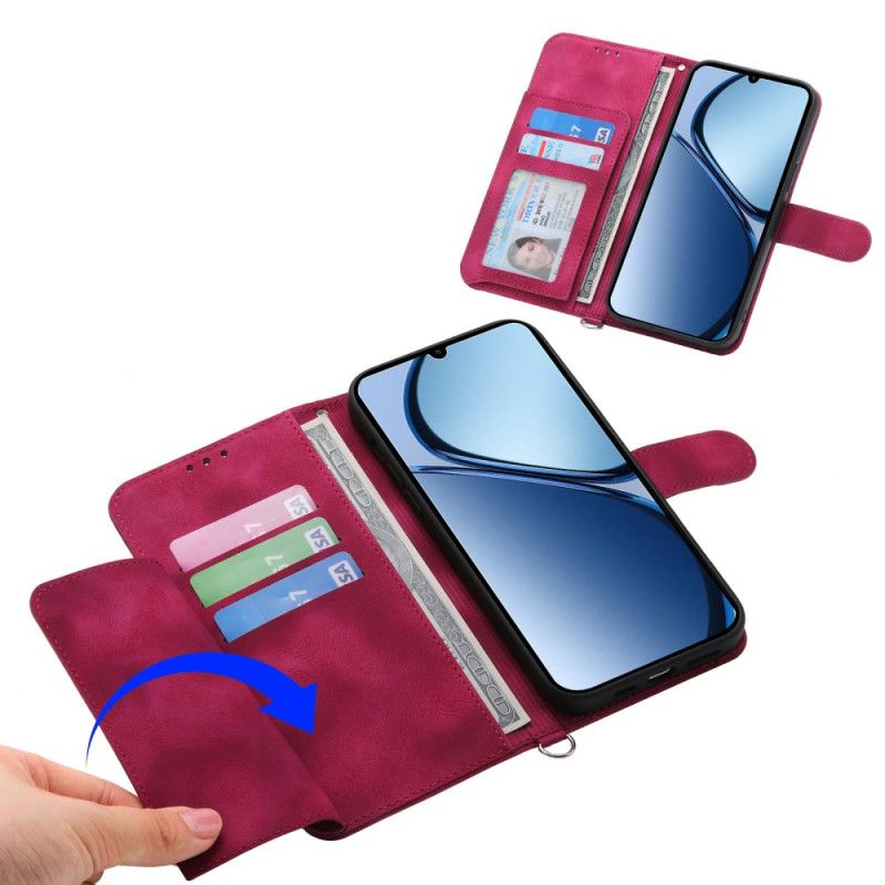 Δερματινη Θηκη Oppo Reno 14 Pro 5g Εφέ Δαντέλας Σουέτ Με Λουράκι Και Λουράκι Ώμου (old Line)