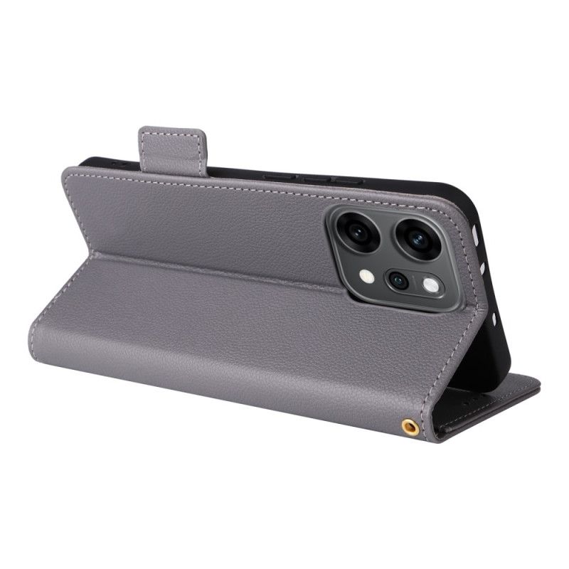 Δερματινη Θηκη Oppo Reno 14 Pro 5g Υφή Λίτσι Με Λουράκι