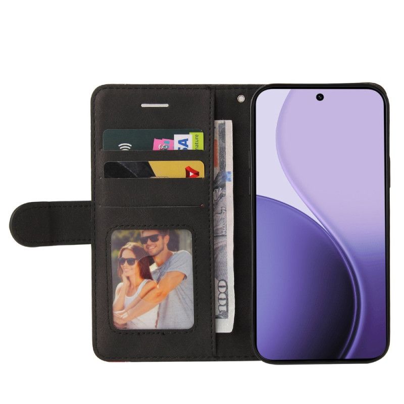 Δερματινη Θηκη Oppo Reno 14f 5g Δίχρωμη Κυματιστή Γραμμή Σιλικόνης