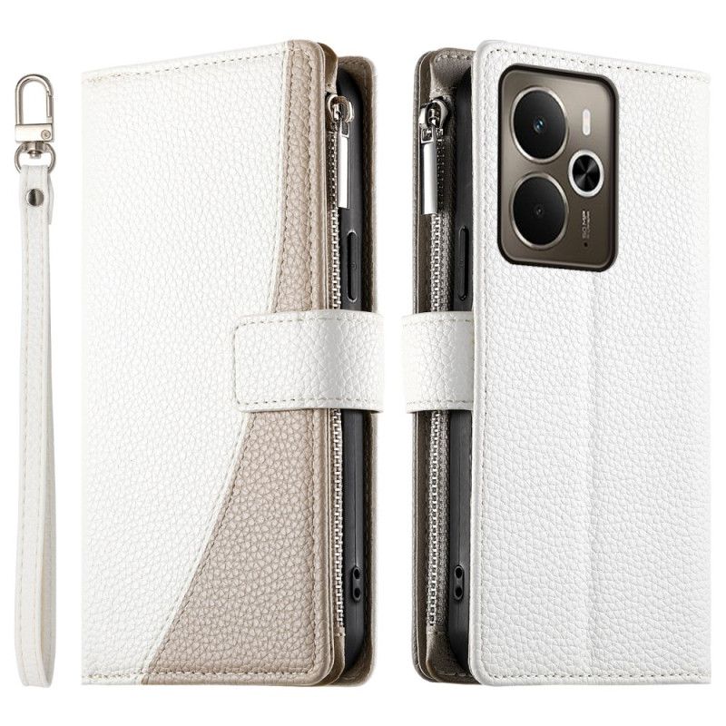 Δερματινη Θηκη Realme 14 5g Δίχρωμο Με Λουρί Σιλικόνης