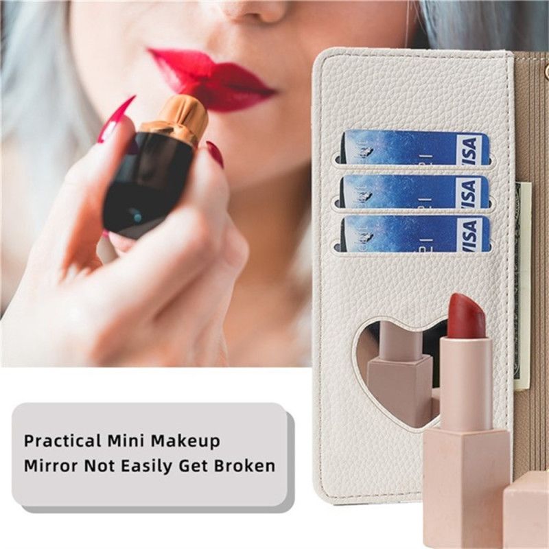 Δερματινη Θηκη Realme 14 5g Καθρέφτης Και Αλυσίδα