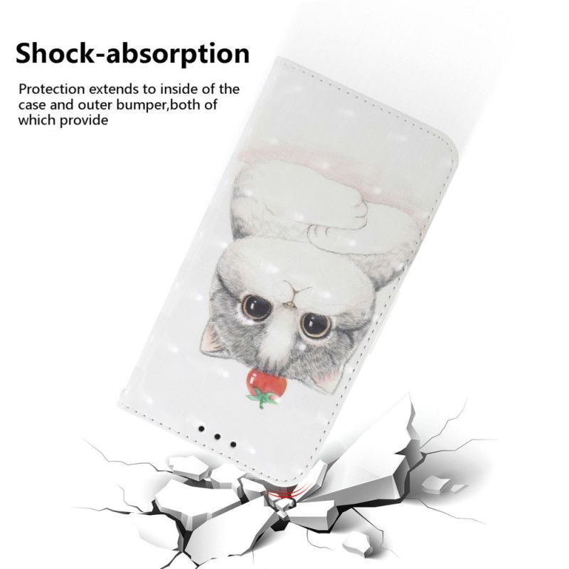 Δερματινη Θηκη Realme 14 5g Κορδόνι Γάτας Και Φράουλας Σιλικόνης