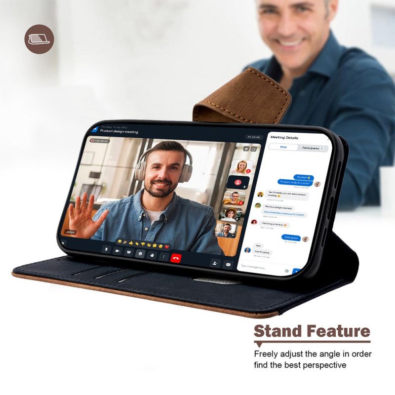 Δερματινη Θηκη Realme 14 Pro 5g Δίχρωμο Μπλοκάρισμα Rfid Σιλικόνης