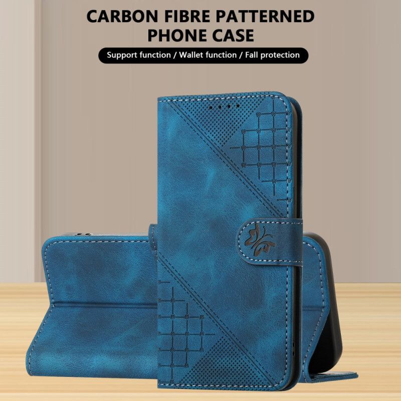 Δερματινη Θηκη Realme 14 Pro 5g Γεωμετρικές Πεταλούδες Με Λουρί