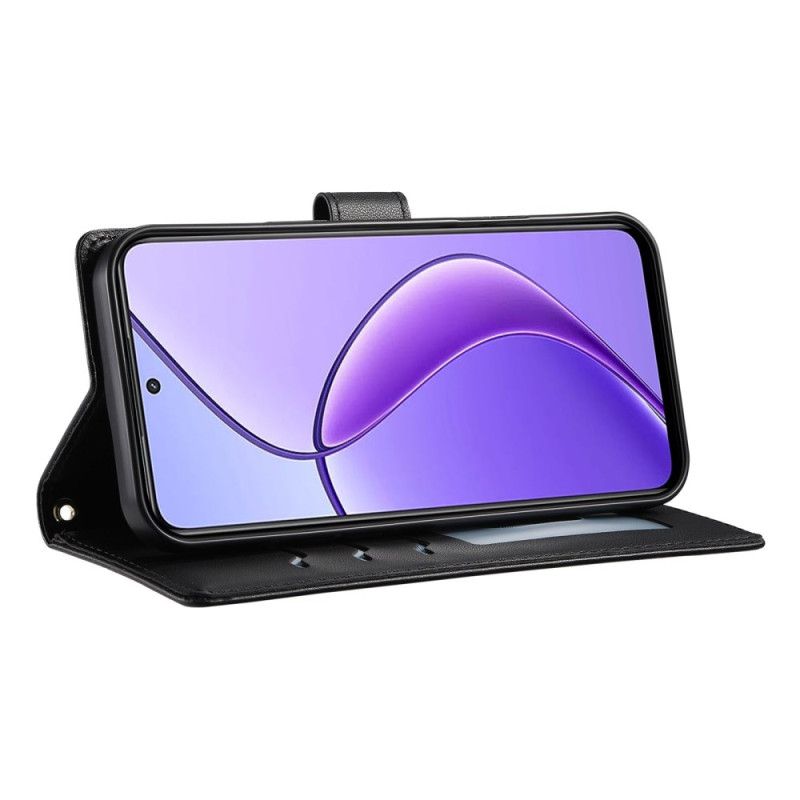 Δερματινη Θηκη Realme 14 Pro 5g Καπιτονέ Σχέδιο Με Λουράκι Και Λουράκι Ώμου Σιλικόνης