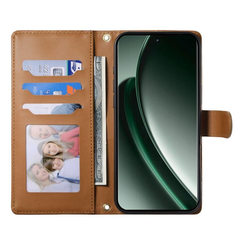 Δερματινη Θηκη Realme 14 Pro Plus 5g Καπιτονέ Με Λουράκι Και Λουράκι Ώμου