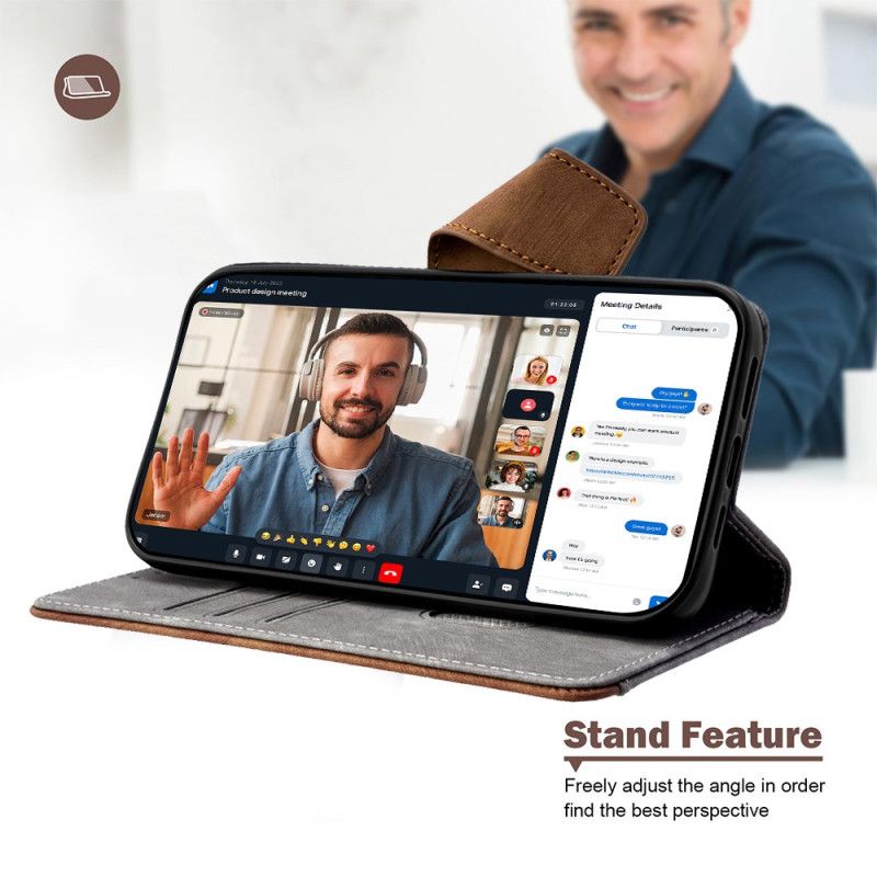 Δερματινη Θηκη Realme 14 Pro Plus 5g Κλείδωμα Rfid Με Vintage Σχέδιο