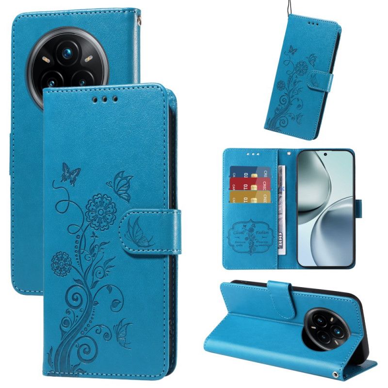 Δερματινη Θηκη Realme 14 Pro Plus 5g Λουλουδάτο Σχέδιο Σιλικόνης