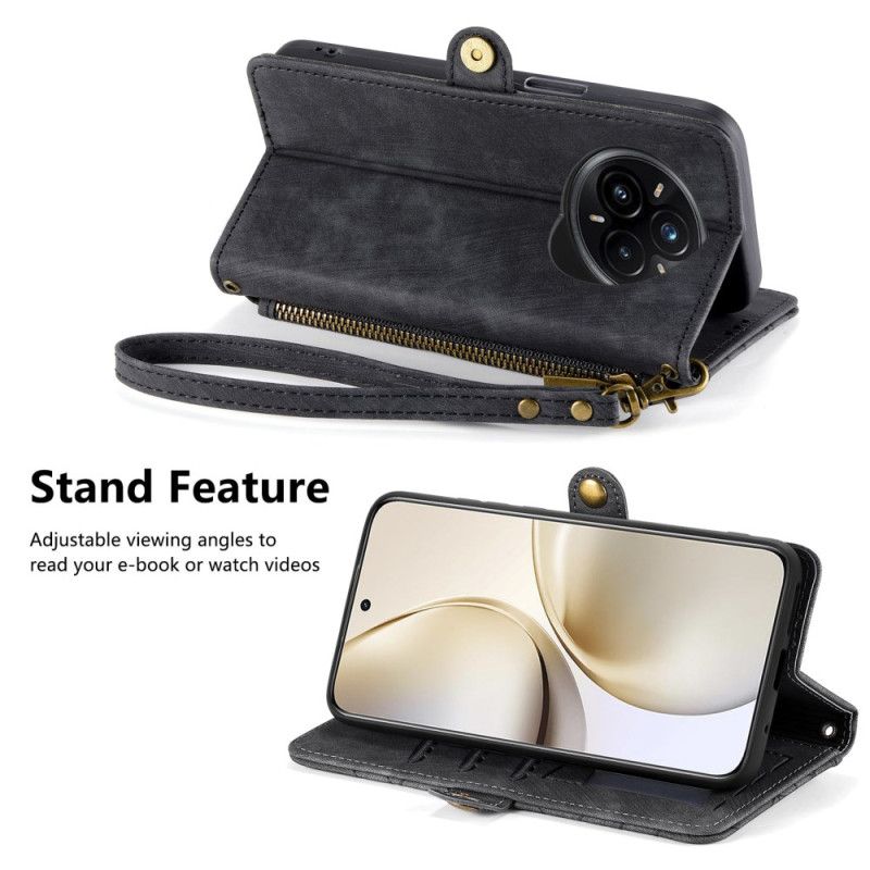 Δερματινη Θηκη Realme 14 Pro Plus 5g Πορτοφόλι Με Γραμμές Σιλικόνης