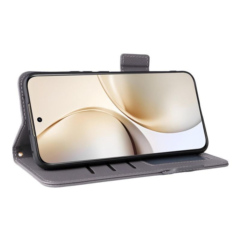 Δερματινη Θηκη Realme 14 Pro Plus 5g Τεχνητό Δέρμα Λίτσι Με Λουράκι Σιλικόνης