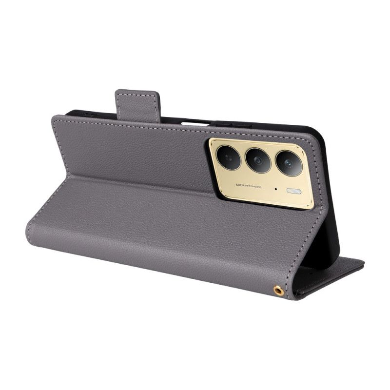 Δερματινη Θηκη Realme 14x 5g Δέρμα Λίτσι Με Λουράκι Σιλικόνης