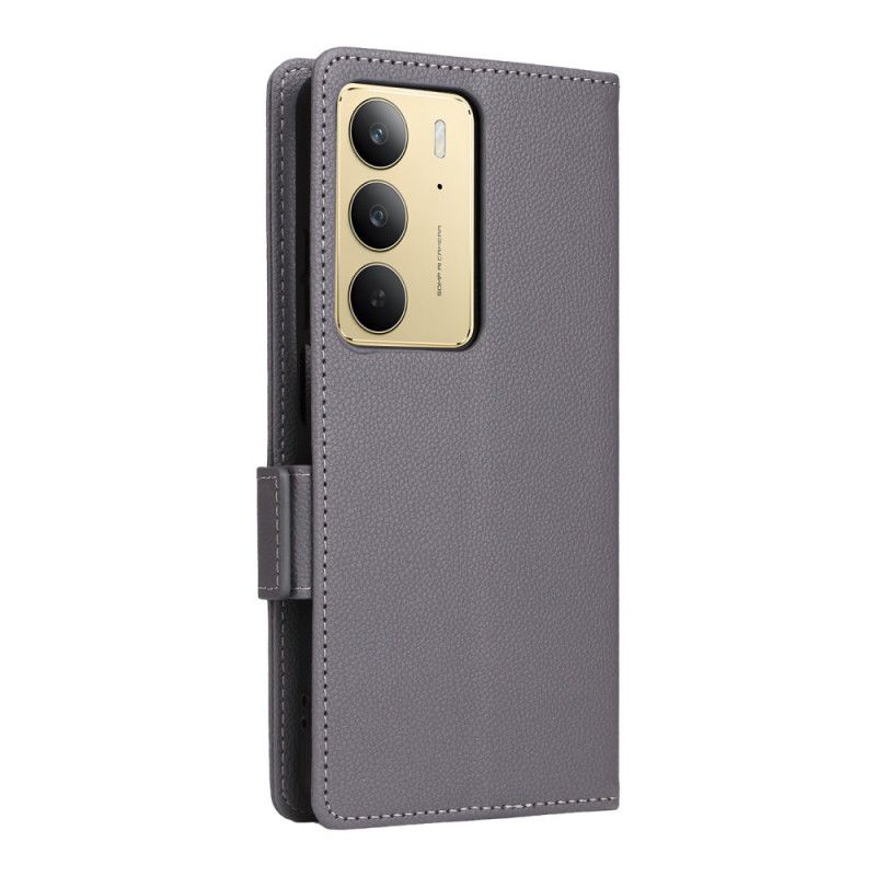 Δερματινη Θηκη Realme 14x 5g Δέρμα Λίτσι Με Λουράκι Σιλικόνης