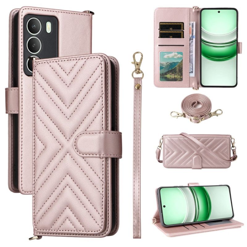 Δερματινη Θηκη Realme 14x 5g Καπιτονέ Με Λουράκι Και Ώμο