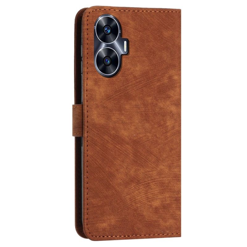 Δερματινη Θηκη Realme C55 Γεωμετρικές Γραμμές Με Κορδόνι