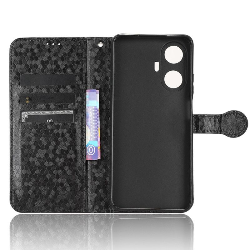 Δερματινη Θηκη Realme C55 Λαμπερές Κουκκίδες Με Λουλούδι