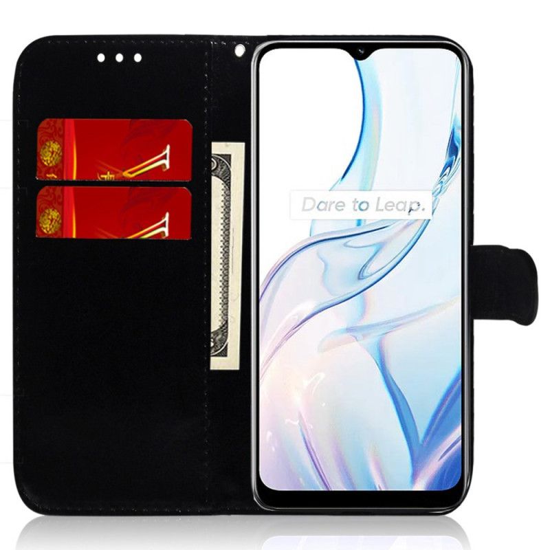 Δερματινη Θηκη Realme C55 Πορτοφόλι Με Λουράκι Disco Σιλικόνης