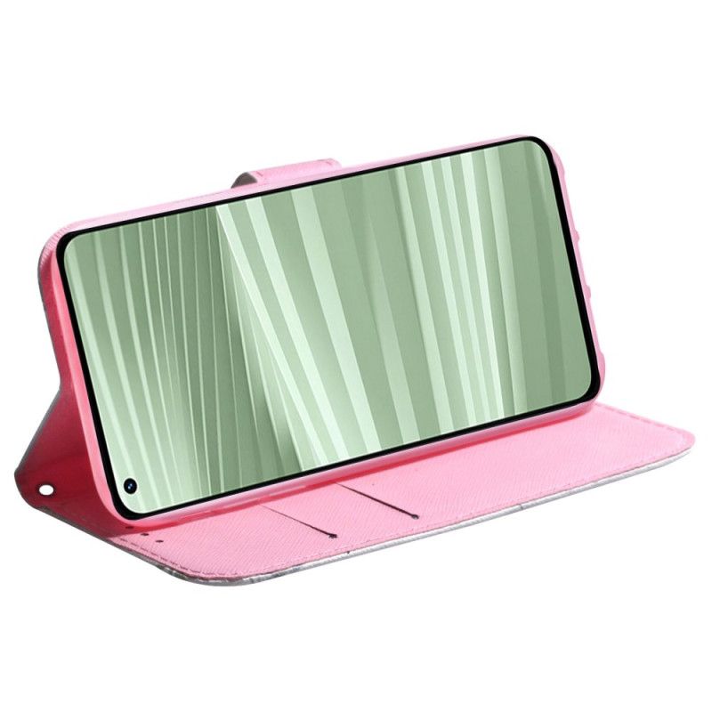 Δερματινη Θηκη Realme C55 Ροζ Λουλούδι