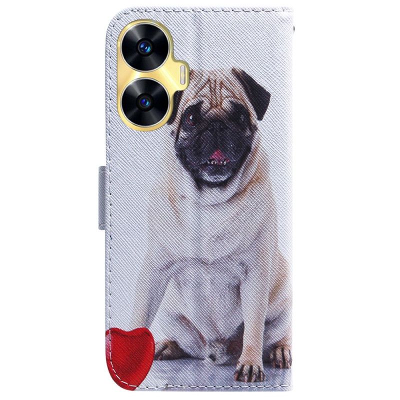 Δερματινη Θηκη Realme C55 Σκύλος Pug Σιλικόνης
