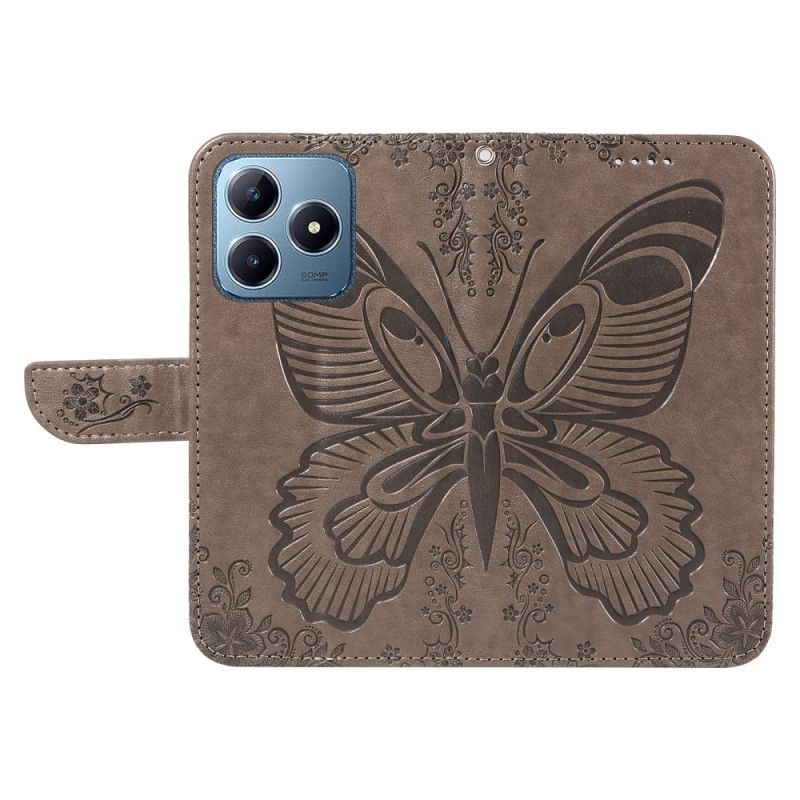 Δερματινη Θηκη Realme C61 Γραφική Πεταλούδα Σιλικόνης