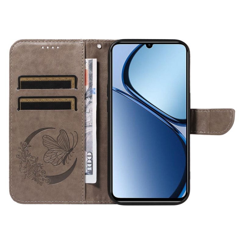 Δερματινη Θηκη Realme C61 Γραφική Πεταλούδα Σιλικόνης