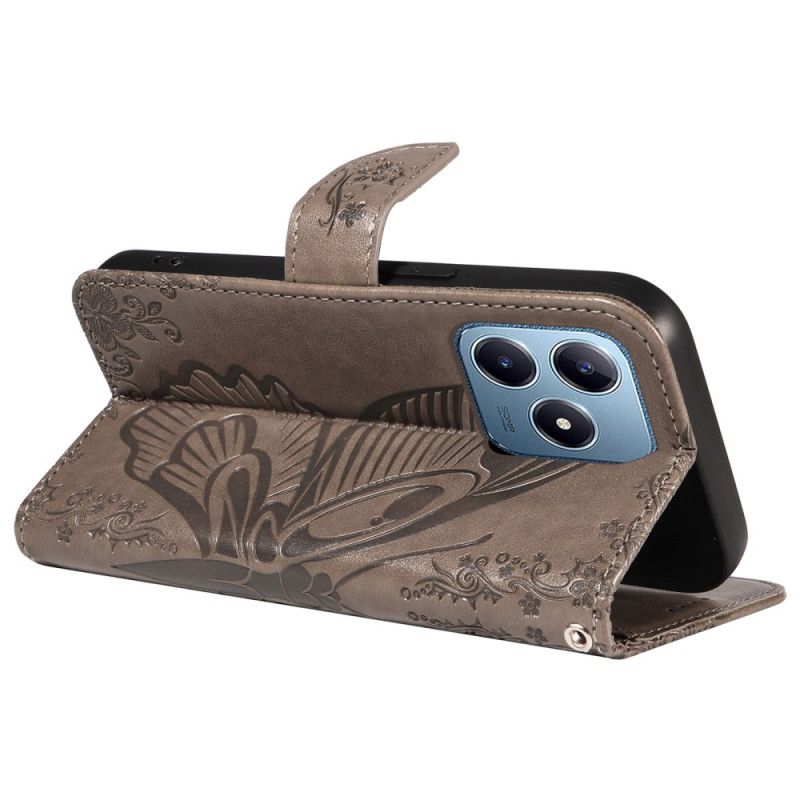 Δερματινη Θηκη Realme C61 Γραφική Πεταλούδα Σιλικόνης